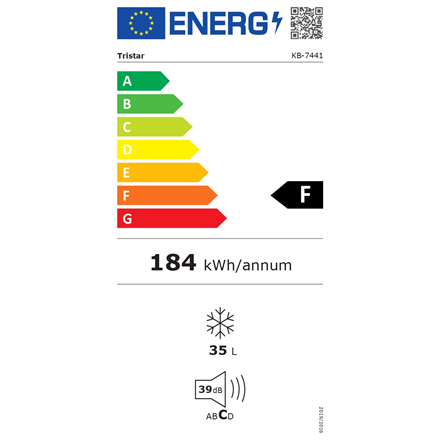 Tristar Freezer KB-7441 Energy efficiency class F