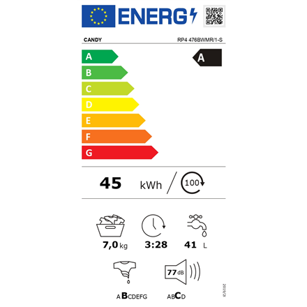 Candy Washing Machine RP4 476BWMR/1-S Energy efficiency class A