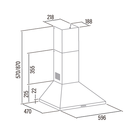 CATA Hood V-6000 WH Wall mounted