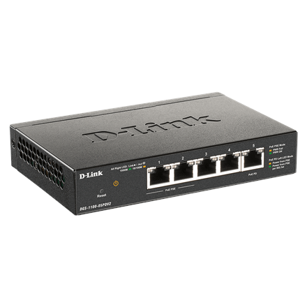 D-Link 5-Port Gigabit PoE Smart Managed Switch and PoE Extender DGS-1100-05PDV2 Web managed