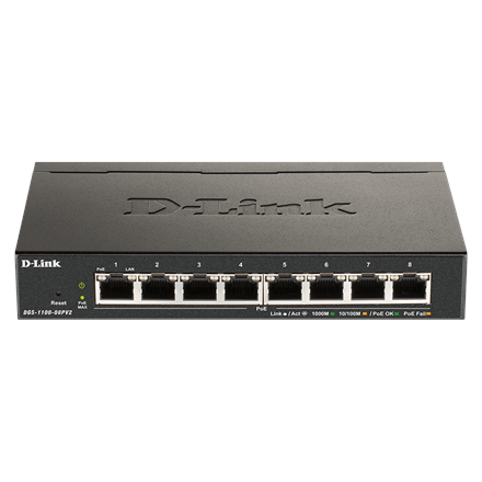 D-Link 8-Port Gigabit PoE Smart Managed Switch DGS-1100-08PV2 Web managed