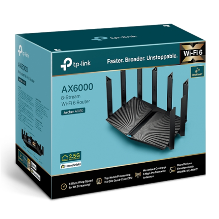 TP-LINK AX6000 8-Stream Wi-Fi 6 Router with 2.5G Port Archer AX80 802.11ax