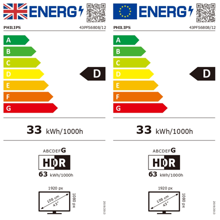 Philips 	43PFS6808/12 43" (108 cm)