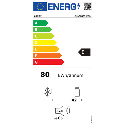 Candy Refrigerator CHASD4351EBC Energy efficiency class E