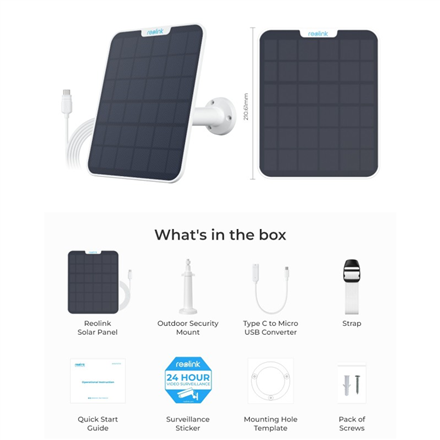 Reolink Solar Panel 2 For rechargeable Reolink cameras  Waterproof