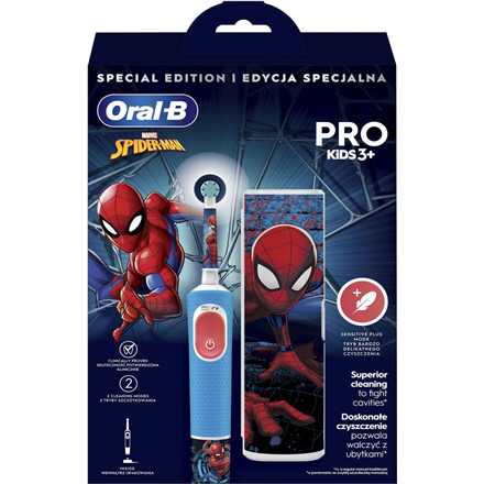 Oral-B Electric Toothbrush with Travel Case Vitality PRO Kids Spiderman  Rechargeable For children N