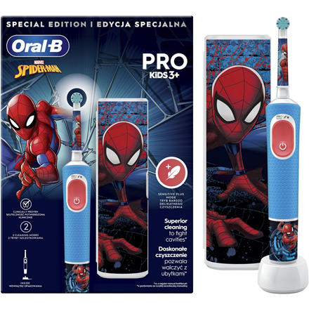 Oral-B Electric Toothbrush with Travel Case Vitality PRO Kids Spiderman  Rechargeable For children N