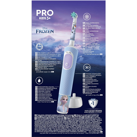 Oral-B Electric Toothbrush Vitality PRO Kids Frozen Rechargeable For children Number of brush heads 