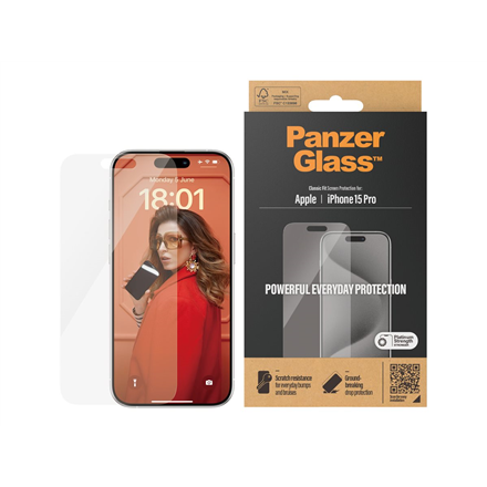 PanzerGlass Screen Protector iPhone iPhone 15 pro Tempered glass Clear