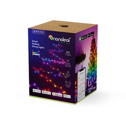 Nanoleaf 1D Outdoor Holiday String Lights Starter Kit 250LED 20m