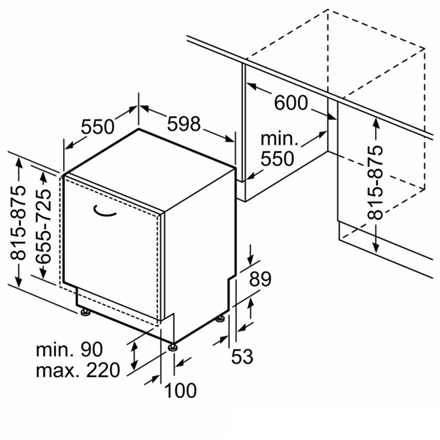 Bosch Dishwasher SMV4HVX00E Built-in Width 59.8 cm Number of place settings 14 Number of programs 6 