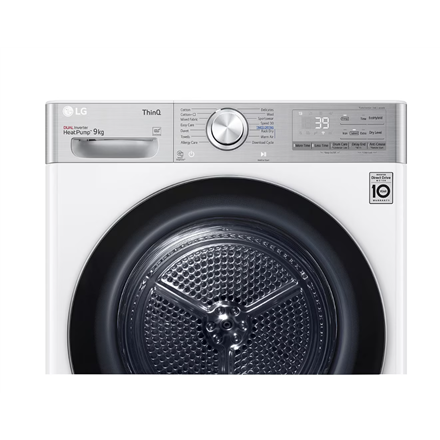 LG | Dryer Machine | RH90V9AV2QR | Energy efficiency class A+++ | Front loading | 9 kg | LED | Depth