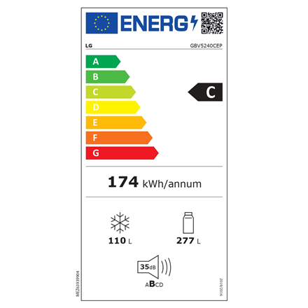 LG Refrigerator GBB72MCUGN Energy efficiency class C Free standing Combi Height 203 cm No Frost syst