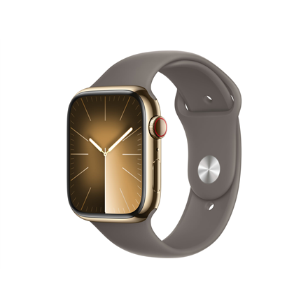 Apple Apple Watch Series 9 GPS + Cellular 45mm Gold Stainless Steel Case with Clay Sport Band - S/M