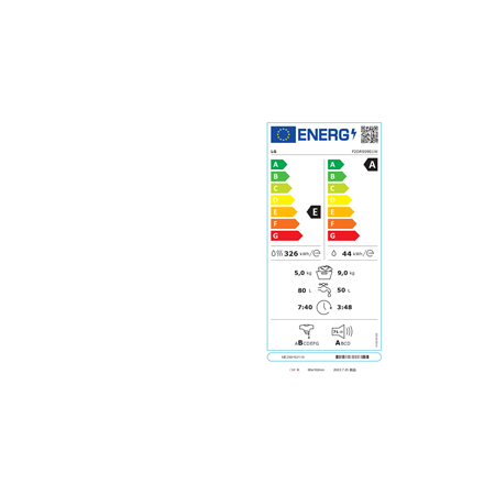 LG Washing machine with dryer F2DR509S1W Energy efficiency class A Front loading Washing capacity 9