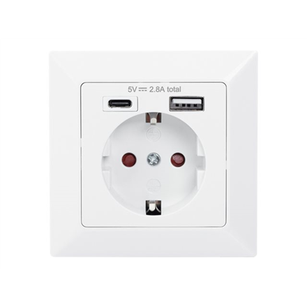 Digitus Safety Plug for Flush Mounting with 1 x USB Type-C