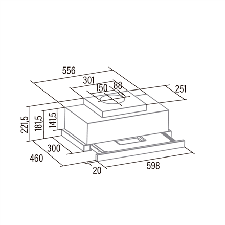 CATA Hood TFH 6630 X /A Telescopic Energy efficiency class A+ Width 60 cm 605 m³/h Touch Control LE