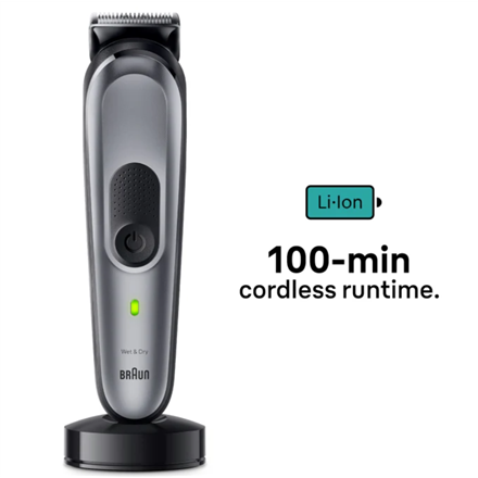 Braun | All-in-one Trimmer | MGK7420 | Cordless | Number of length steps 13 | Black/Grey