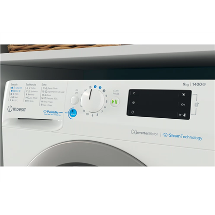 INDESIT | Washing Machine | BWE 91496X WSV EE | Energy efficiency class A | Front loading | Washing 