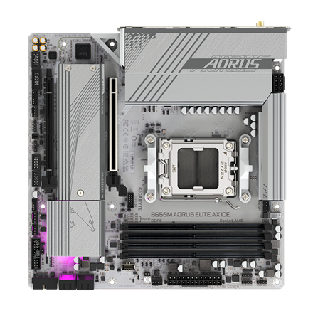 Gigabyte B650M A ELITE AX ICE Processor family AMD Processor socket AM5 DDR5 Supported hard disk dri