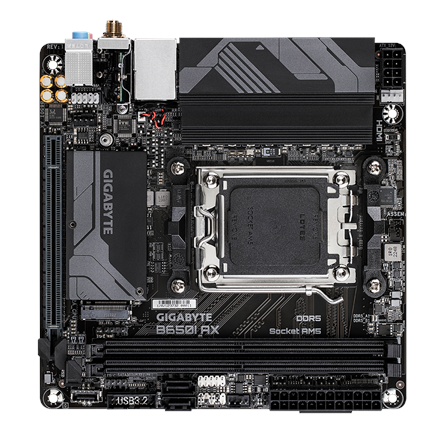 Gigabyte B650I AX 1.0 Processor family AMD Processor socket AM5 DDR5 DIMM Supported hard disk drive 