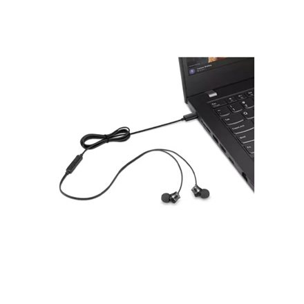 Lenovo USB-C Wired In-Ear Headphones (with inline control) Black