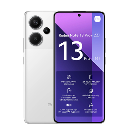 Xiaomi | Redmi | Note 13 Pro+ | Moonlight White | 6.67 " | AMOLED | 1220 x 2712 pixels | Mediatek | 