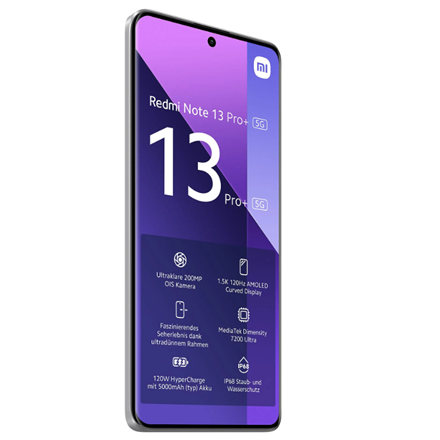 Xiaomi | Redmi | Note 13 Pro+ | Moonlight White | 6.67 " | AMOLED | 1220 x 2712 pixels | Mediatek | 