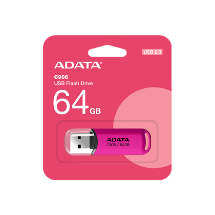 ADATA USB Flash Drive C906 64 GB USB 2.0 Pink