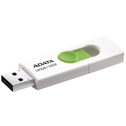 ADATA USB Flash Drive UV320 128 GB USB 3.2 Gen1 White/Green