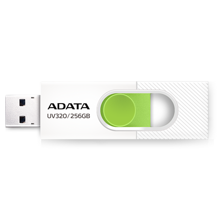 ADATA USB Flash Drive UV320 256 GB USB 3.2 Gen1 White/Green