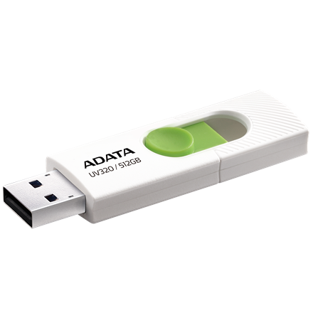 ADATA USB Flash Drive UV320 512 GB USB 3.2 Gen1 White/Green