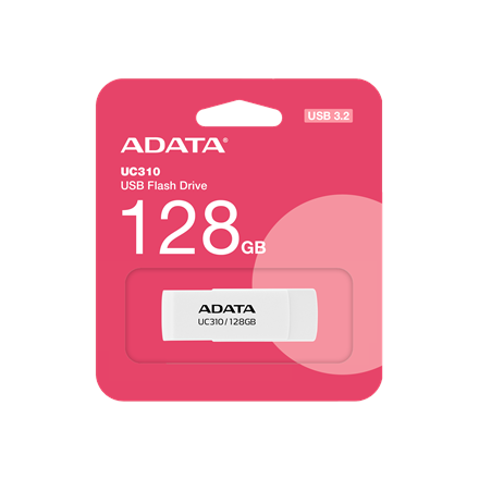 ADATA USB Flash Drive UC310 128 GB USB 3.2 Gen1 White