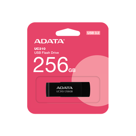 ADATA USB Flash Drive UC310 256 GB USB 3.2 Gen1 Black