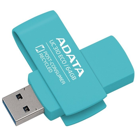 ADATA USB Flash Drive UC310 ECO 64 GB USB 3.2 Gen1 Green