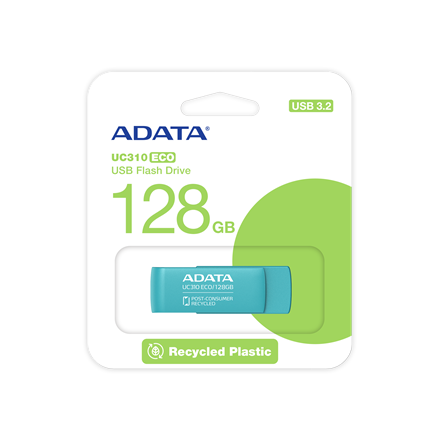 ADATA USB Flash Drive UC310 ECO 128 GB USB 3.2 Gen1 Green