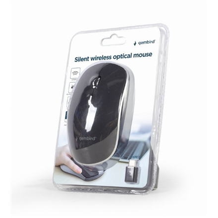 Gembird Silent Optical Mouse MUSW-4BSC-01 Black USB-C Wireless
