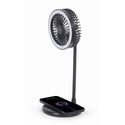 Gembird TA-WPC10-LEDFAN-01 Desktop Fan With Lamp And Wireless Charger N/A Phone or tablet with built