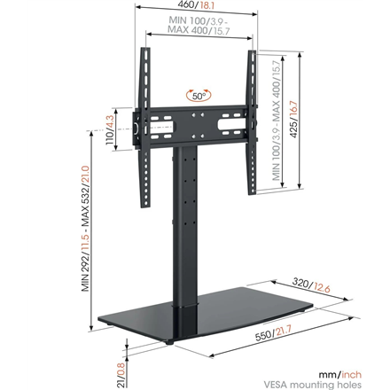 Vogels | Desk Mount | MS3085-A1 Table-Top Stand Medium | Full motion | 32-65 " | Black