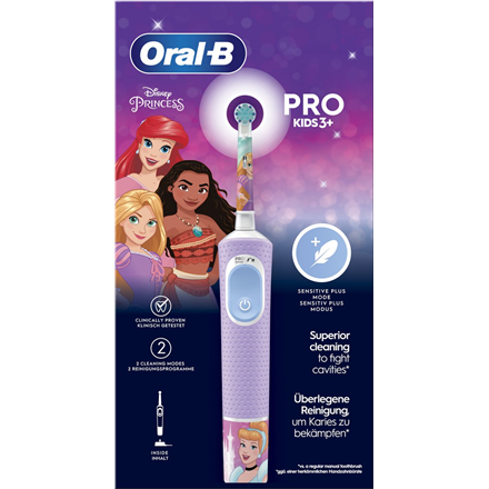 Oral-B | Vitality PRO Kids Princess Electric Toothbrush Rechargeable For kids Number of brush heads 