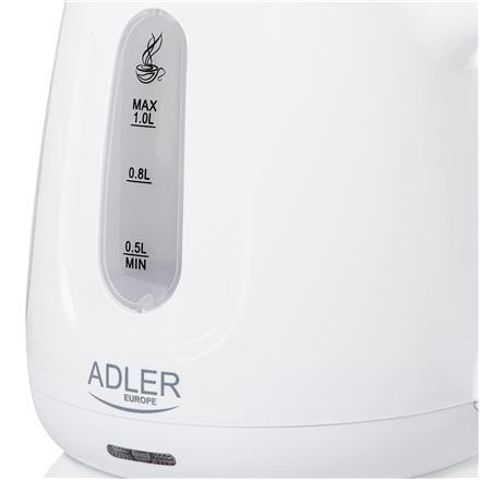 Adler Kettle | AD 1373 | Electric | 850 W | 1 L | Polypropylene | 360° rotational base | White