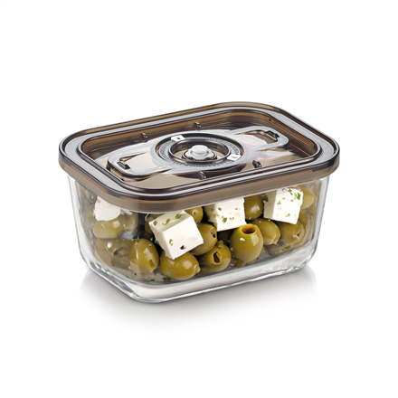 Caso Glass Vacuum Container with Plastic Lid | VacuBoxx Eco M | Transparent