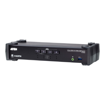 Aten 4-Port USB 3.0 4K HDMI KVMP Switch with Audio Mixer Mode | CS1824