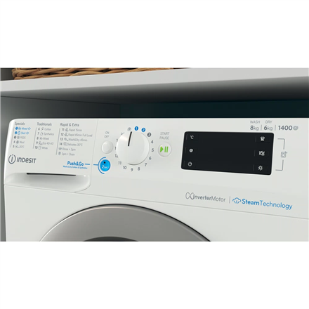 INDESIT | Washing Machine with Dryer | BDE 86436 WSV EE | Energy efficiency class A/D | Front loadin