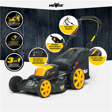 MoWox | 40V Comfort Series Cordless Lawnmower | EM 4640 PX-Li | 4000 mAh | Battery and Charger inclu