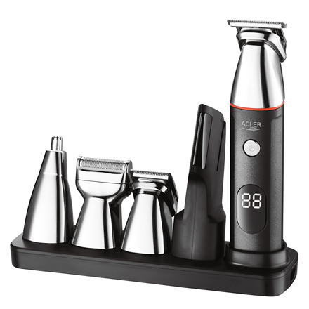 Adler | 5in1 Men’s Grooming Kit | AD 2946 | Cordless | Number of length steps 4 | Black/Stainless 