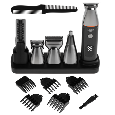 Adler | 5in1 Men’s Grooming Kit | AD 2946 | Cordless | Number of length steps 4 | Black/Stainless 