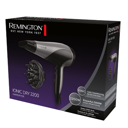 Remington Hair Dryer | D3190S | 2200 W | Number of temperature settings 3 | Ionic function | Diffuse