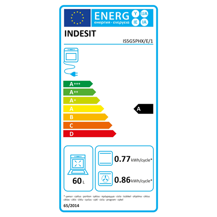 INDESIT Cooker | IS5G5PHX/E/1 | Hob type Gas | Oven type Electric | Stainless steel | Width 50 cm | 