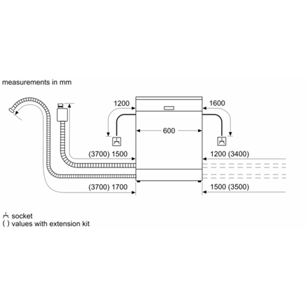 Bosch | Dishwasher | SMS4EMW06E | Free standing | Width 60 cm | Number of place settings 14 | Number